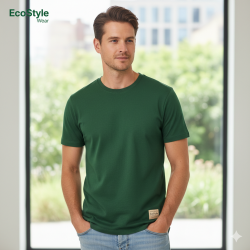 Nachhaltiges grünes Herren T-Shirt von EcoStyle Textiles in hochwertiger Bio-Qualität.