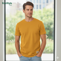Nachhaltiges gelbes Herren T-Shirt von EcoStyle Textiles in hochwertiger Bio-Qualität.